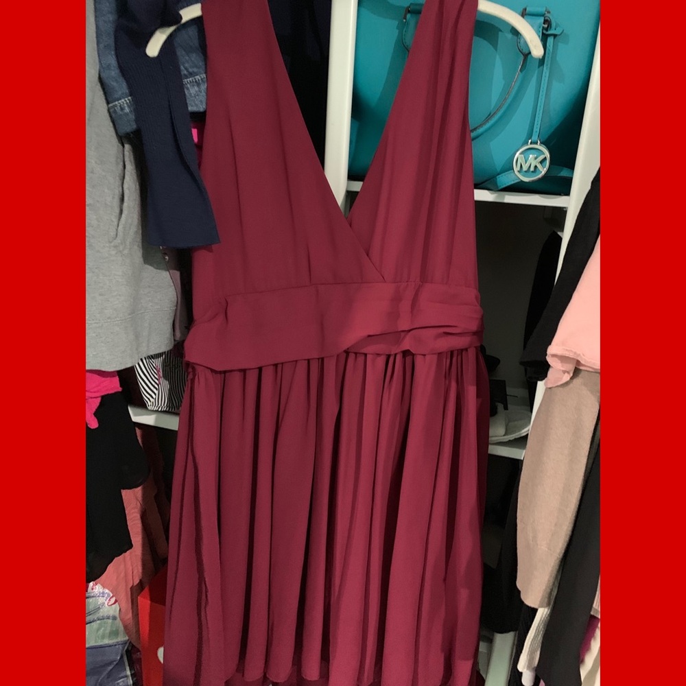 Wine colored chiffon dress